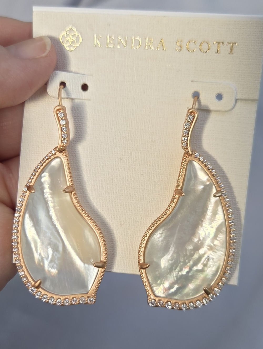 Kendra Scott Tinley Rose Gold Iridescent Mother-of-Pearl Drop Earrings